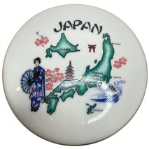 Porcelain Trinket Box w/ Lid Travel Map of Japan Tommy China Jewelry Kee... - $19.79
