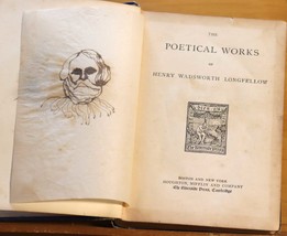 Vintage Book The Poetical Works of Henry Wadsworth Longfellow  1883 Houghton Mif - £22.72 GBP