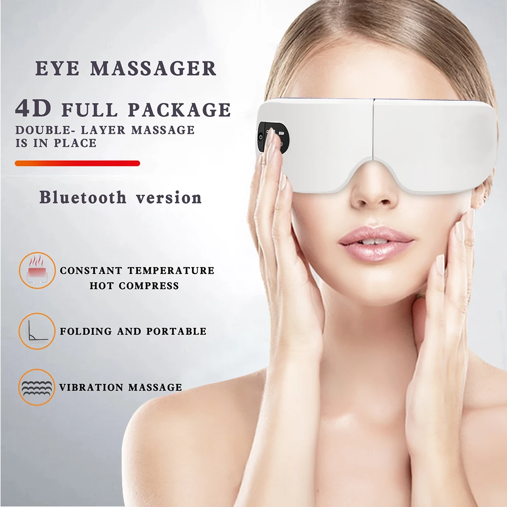 4D Smart Eye Massager Electric Bluetooth Eye Care Instrumen Heating Vibration - £73.10 GBP+