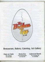 The Broken Egg Menu Expo on Clark Siesta Key &amp; Lakewood Ranch Florida  - $17.82