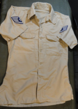 USAF AIR FORCE 1951 KOREAN WAR BUSH SAFARI JACKET MANS TAN TROPICAL 15 1/2 - $31.67