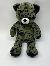 BABW Build a Bear Workshop CAMOUFLAGE MINECRAFT BEAR Plush Toy 18&quot; USED - £10.06 GBP