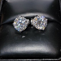 2 ctw  Moissanite Screw Back Solitaire Stud Earrings - GRA Certified D/FL 6.5 mm - £55.35 GBP