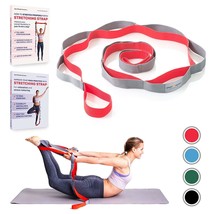 Sport2People Yoga Strap for Stretching Rehabilitation - Rehab Stretch Band - Red - £10.74 GBP