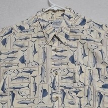Columbia Sportswear Mens Shirt Sz XL All Over Fish Print Casual Short Sl... - $17.87