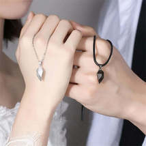 Korean Fashion Magnetic Couple Necklace For Lovers Gothic Punk Heart Pendant Nec - £2.34 GBP+