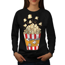 Wellcoda Movie Lover Womens Sweatshirt, Popcorn Bag Casual Pullover Jumper - £22.91 GBP+