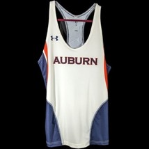 Auburn University Track Singlet Mens Small Tank Top Running White Under Armour - £27.97 GBP