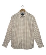 Jos A Bank Reserve Shirt Mens Large Brown Plaid Button Down Tailored Fit... - $30.55 CAD