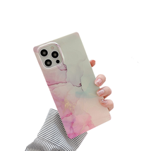 Anymob iPhone Gradient Marble Silicone Pattern Phone Cases With Square Cover - £21.27 GBP