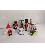 Lot Of (8) Vintage Wooden Christmas Toy Hanging Ornaments - $442.79 MXN