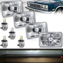 4X6&quot; 18/24w H4 LED Crystal Clear Glass Lens Headlight Set for 1981-87 GM G-Body - £157.34 GBP