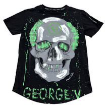 AVENUE GEORGE V PARIS Skull T-Shirt Women’s Size XS Green Logo Goth Grunge - £31.57 GBP