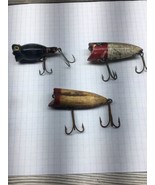 VTG Fishing Lures Lot Poppers Black Hula Popper Red White Freshwater Fas... - £7.86 GBP