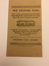 Vintage “ UNION STORE Co “ , Perryville , Mo Paper Advertising. Old Dept... - $7.43
