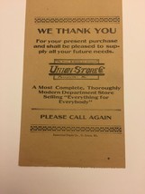 Vintage “ UNION STORE Co “ , Perryville , Mo Paper Advertising. Old Dept... - £5.58 GBP