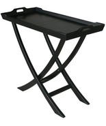Console TRADE WINDS CHEDI Traditional Antique Tray Black Painted Mahogany  - £691.20 GBP