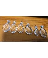 5 Vintage 3"+  One 2" Crystal Teardrop Chandelier Prisms   - $17.81
