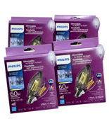 4 Pack Phillips No Flicker Or Hum Dimmable 5.5w LED 3 Pk Candelabra Base - $46.41 CAD