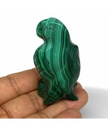 77.7g, 2.4&quot;x1.2&quot;x0.8&quot; Natural Solid Malachite Parrot Figurine @Congo, B7368 - £24.55 GBP