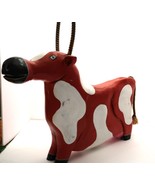 Vtg Folk Art Red White Bull Cow Heifer Sculpture Rare Artist Jeffrey Kerras - $499.99