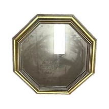 Vintage Octagonal Gold Metal Framed Accent Mirror Regency Decor 14&quot; - $8.00