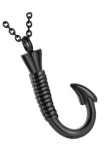 Fish Hook Cremation Jewelry for Ashes Pendant Locket - $62.05