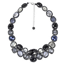 Dazzling Garland Luscious Black Crystals Statement Necklace - £26.72 GBP