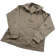 US Army 1/4 Zip Cold Weather Undershirt Size Large Polypropylene Brown Military - £6.96 GBP