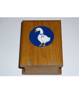 Goose Napkin Holder Oak Wood Tile Vintage - $48.45 CAD