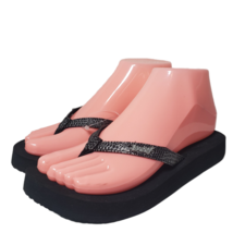 Reef Women Stargazer Cushion Sassy Black Open Toe Thong Flip Flop Sandals Sz 6 7 - £28.02 GBP
