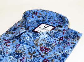 Men's Shirt By CASILA Turkey Cotton Blend Long Sleeves 501660-04 Blue Floral image 5