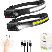 Headlamp Rechargeable - Head Lights for Forehead 2 Pack, Super Bright 230° Wide  - £23.52 GBP