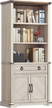 Yitahome Bookcase With Doors &amp; Drawers, Tall Bookshelf With Storage Shel... - £170.79 GBP