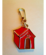 Red Dog House CHARM, Red &amp; Brown Enamel, High Gloss Gold Metal Finish w/... - £5.56 GBP
