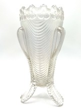 Vintage Carnival Glass Clear Iridescent Vase - $220.50