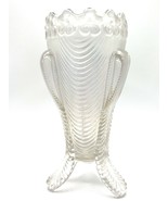 Vintage Carnival Glass Clear Iridescent Vase - $220.50