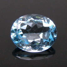 Certified 4.07Ct Natural Blue Topaz Oval Faceted Clear Gemstone - £24.88 GBP