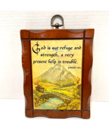 Vintage The Lords Prayer Wood Slice Wall Plaque Religious Jesus Our Fath... - £11.88 GBP