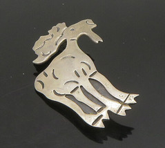 925 Sterling Silver - Vintage Moose Etched Detail Animal Brooch Pin - BP9289 - £30.89 GBP