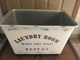 Large metal Laundry Cart on wheels -  26 inch image 4