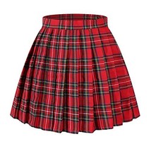 Girl`s Scottish tartan high Waist short Sex Skirts Costumes (M,Red Green... - $19.79