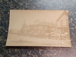 Vtg Farmersville Station Postcard Horse Wagon Cattle Harvester Advertising - $29.69
