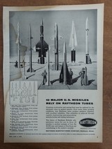 Raytheon Manufacturing U.S. Missiles Tubes Military 1958 Vintage Print Ad - $8.90