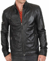Man black biker jacket, Mens leather jacket, black Leather jackets for men 2019 - £114.95 GBP