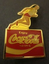 Coca-Cola Girl Runner Lapel Pin with Safety Pen Back - £3.10 GBP