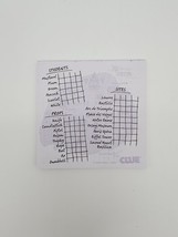 Clue Secrets in Paris Classic Board Game Parker Brothers 2009 Clue Sheet... - $7.95