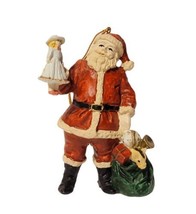 Vintage Old Time Santa Claus w/ Filled Toy Bag Holding Doll Figurine Orn... - £10.35 GBP