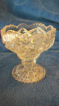 VINTAGE CRYSTAL SMALL CANDY DISH WITH STEM, INTRICATE DESIGN SCALLOPED E... - $80.00