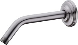 Shower Arm With Flange, Wall-Mounted 9 Inch Heavy Duty Stainless, Brushed Nickel - £27.05 GBP